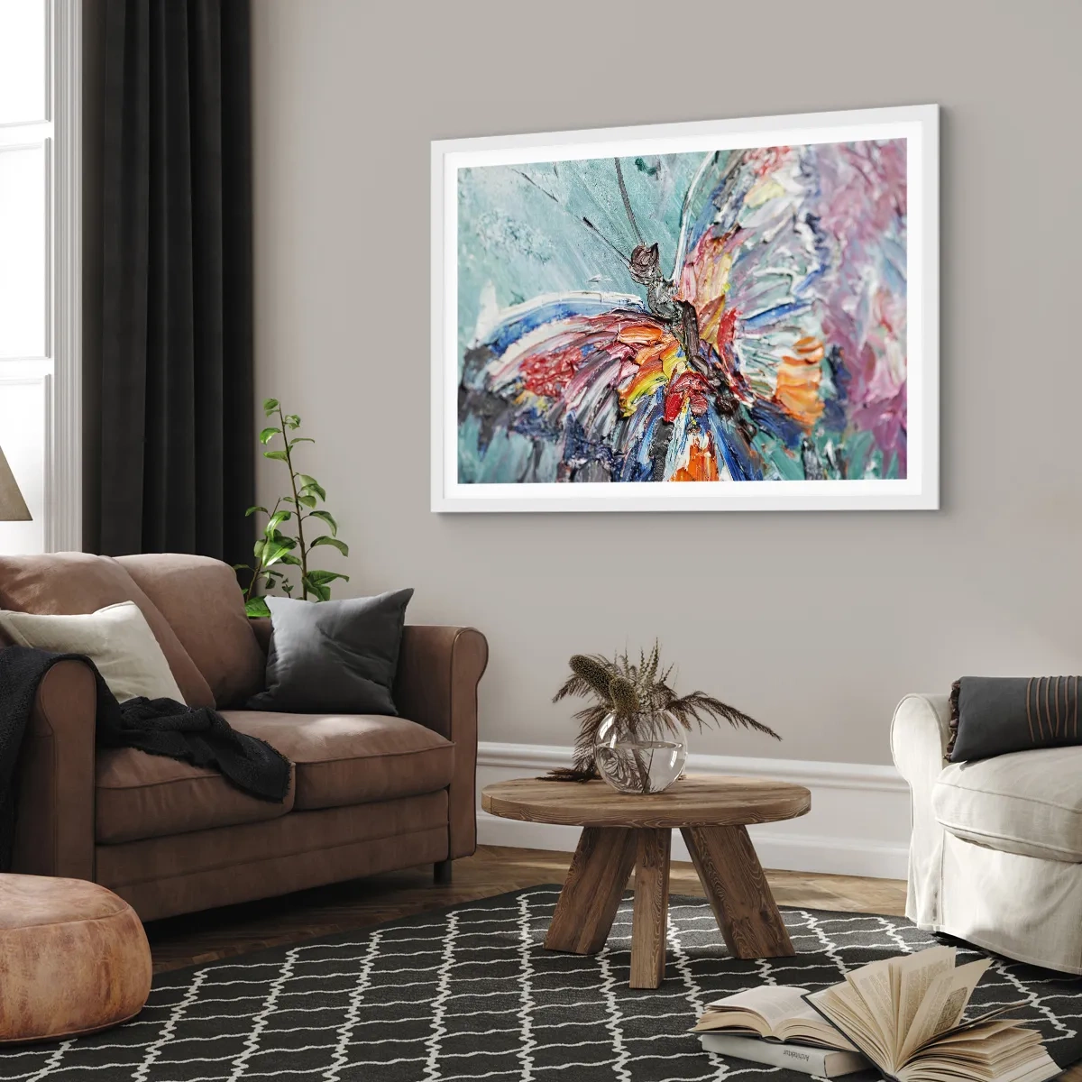Plakat w białej ramie - Pomalowany przez naturę - 50x40 cm