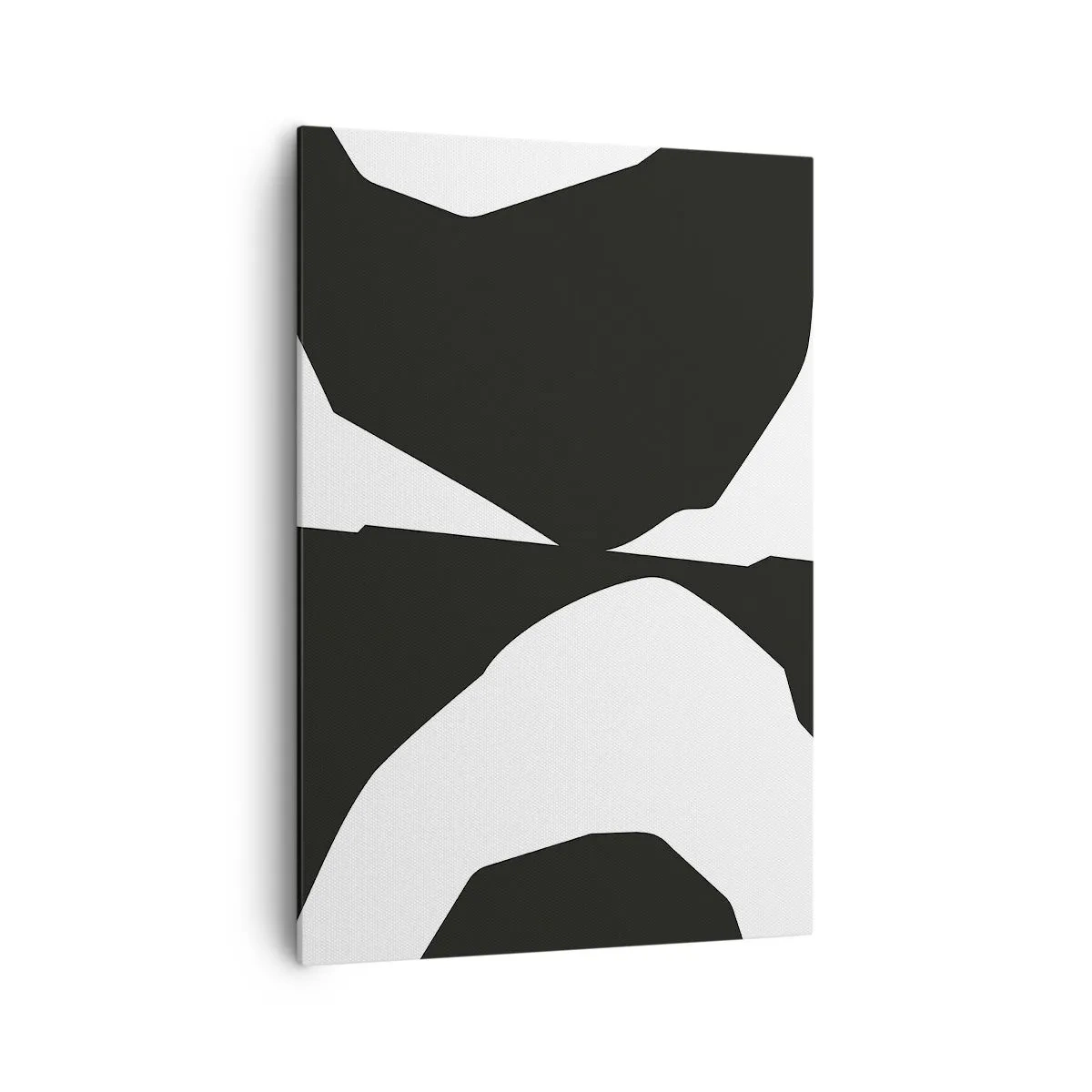 Obraz na płótnie - Abstrakcyjny kontrastowy wzór w czerni i bieli - 70x100cm - Pozytyw -negatyw - Nowoczesna dekoracja ścienna do salonu i sypialni ARTTOR