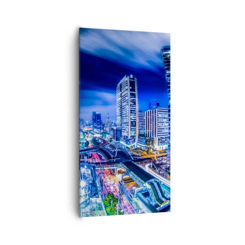 Obraz na płótnie - Rytmy nocnego miasta - 65x120 cm