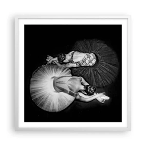 Plakat w białej ramie - Jin i jang – idealna równowaga - 60x60 cm