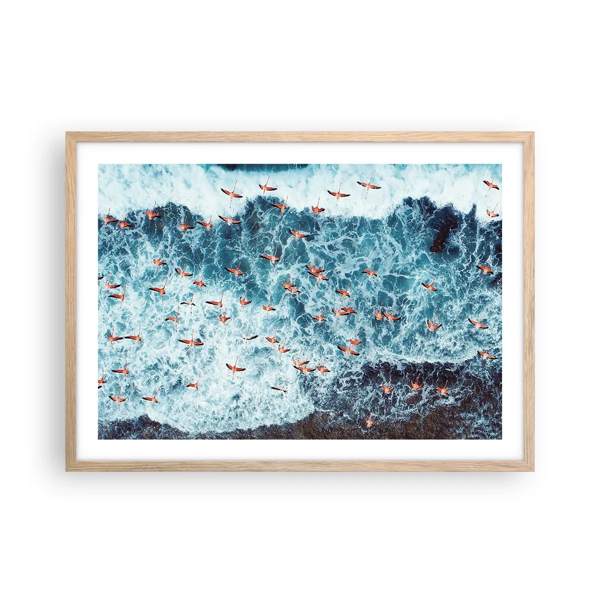 Plakat w ramie jasny dąb - Nadmorska parada - 70x50 cm