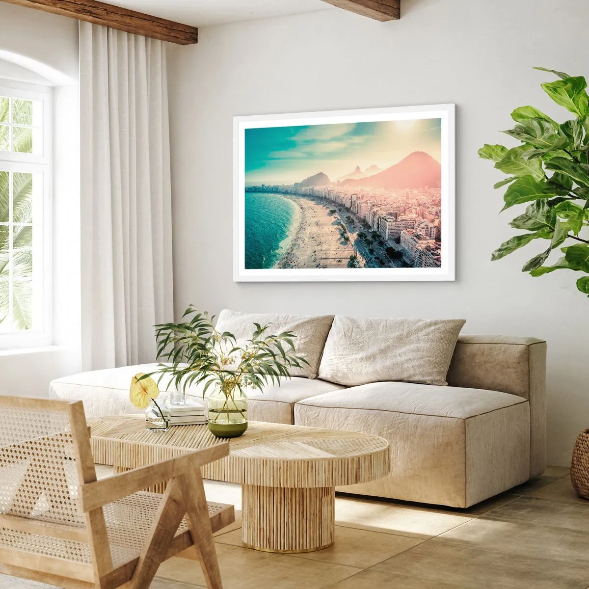 Plakat w białej ramie - Wieczne wakacje w Rio - 91x61 cm