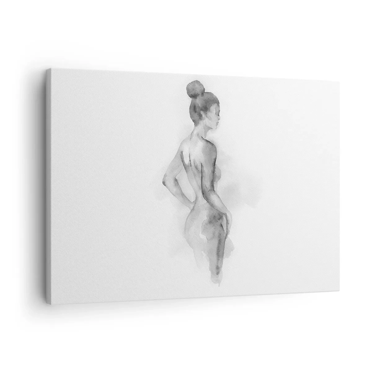 Obraz na płótnie - Akwarelowy szkic kobiecej sylwetki - 70x50cm - Piękna jak malowanie - Nowoczesna dekoracja ścienna do salonu i sypialni ARTTOR