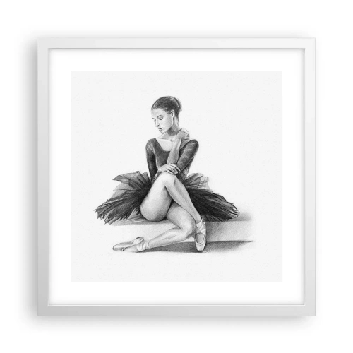 Plakat w białej ramie - Zaczarowana tańcem - 40x40 cm