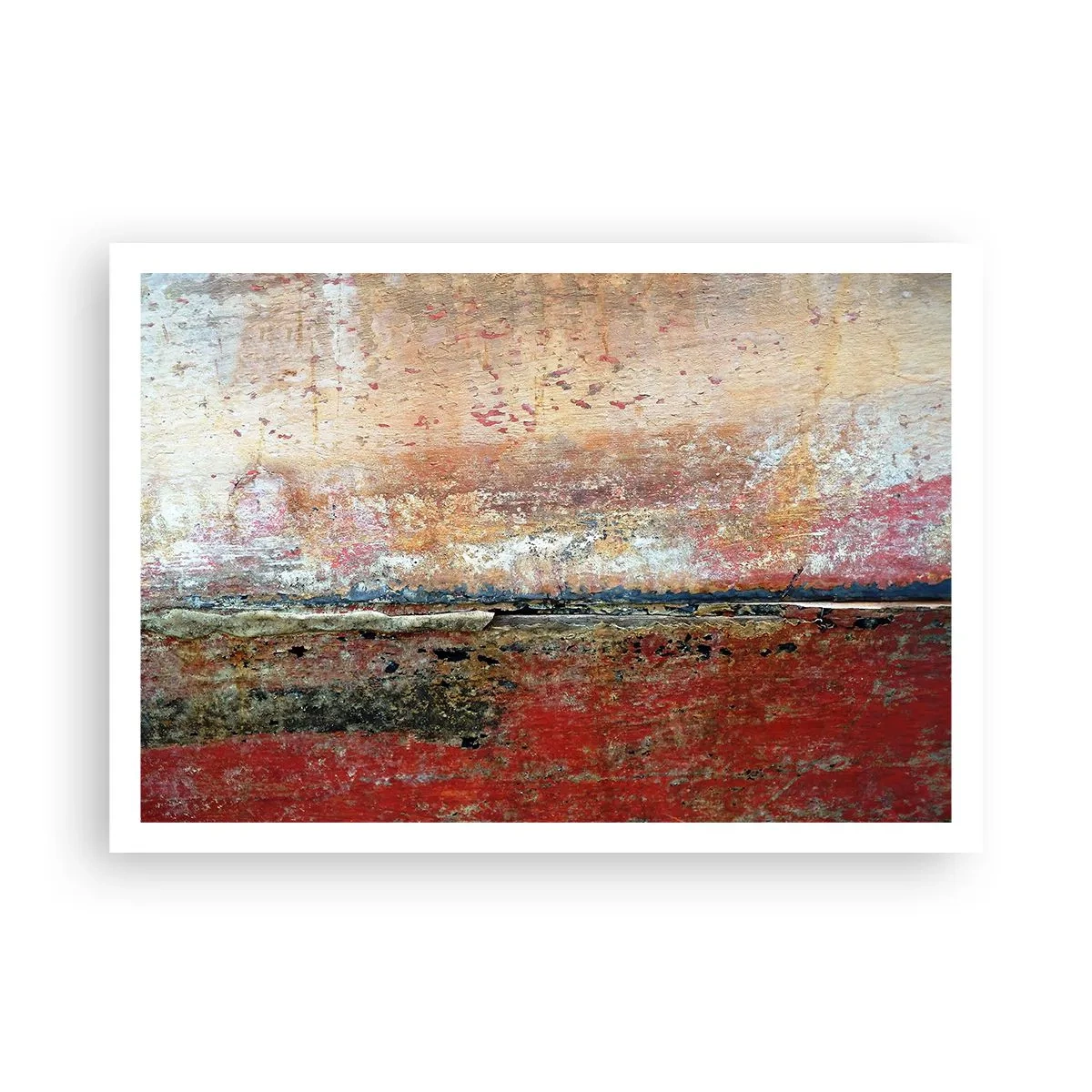 Plakat - Abstrakcyjna kompozycja inspirowana morzem i naturą - 100x70cm - Może to morze - Nowoczesna dekoracja ścienna do salonu i sypialni ARTTOR