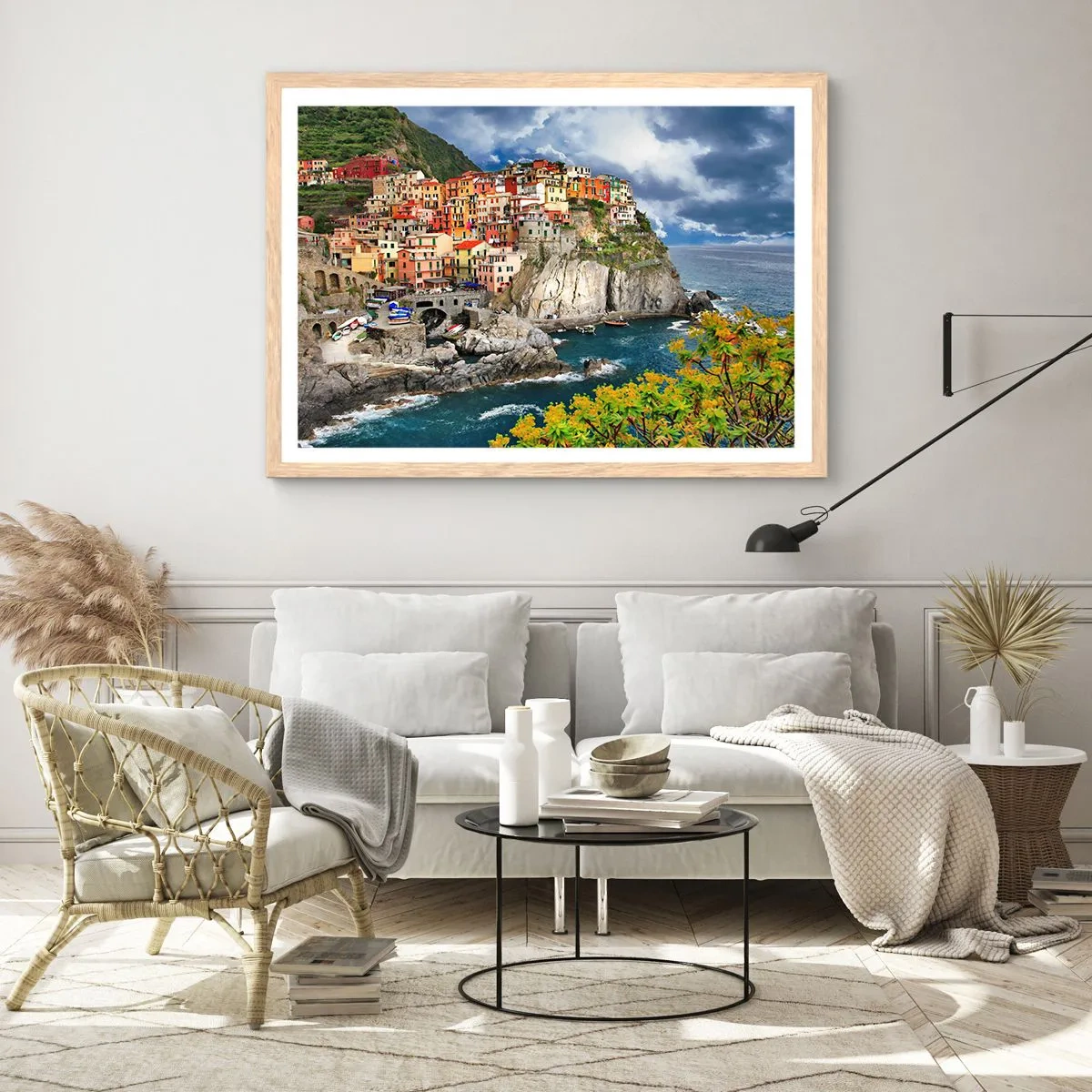 Plakat w ramie jasny dąb - Gromadka przytulona do skał - 100x70 cm