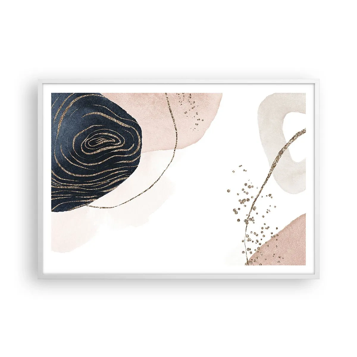 Plakat w białej ramie - Wszystko płynie - 100x70 cm