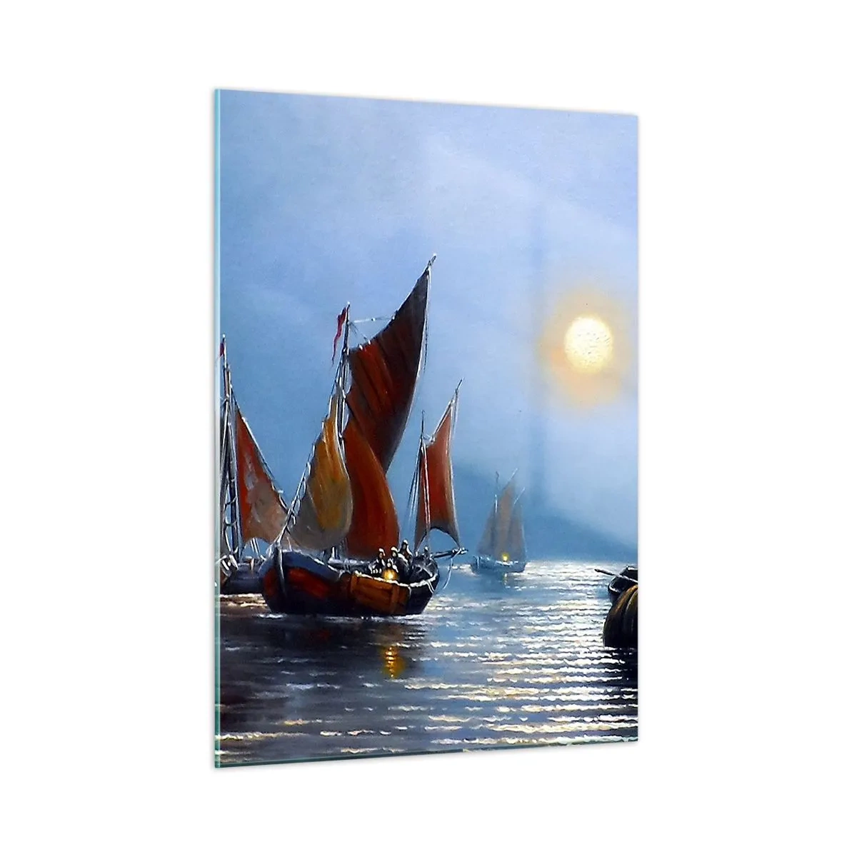 Obraz na szkle - Nocny połów - 50x70cm - Nocny połów - Nowoczesna dekoracja ścienna do salonu, kuchni i sypialni ARTTOR
