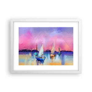 Plakat w białej ramie - Kierunek: szerokie wody - 40x30 cm