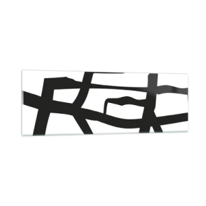 Obraz na szkle - Czarno-biała konstrukcja - 90x30 cm