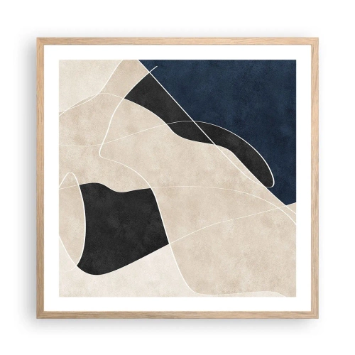 Plakat w ramie jasny dąb - Kompozycja abstrakcyjna – kontrast barw - 60x60 cm