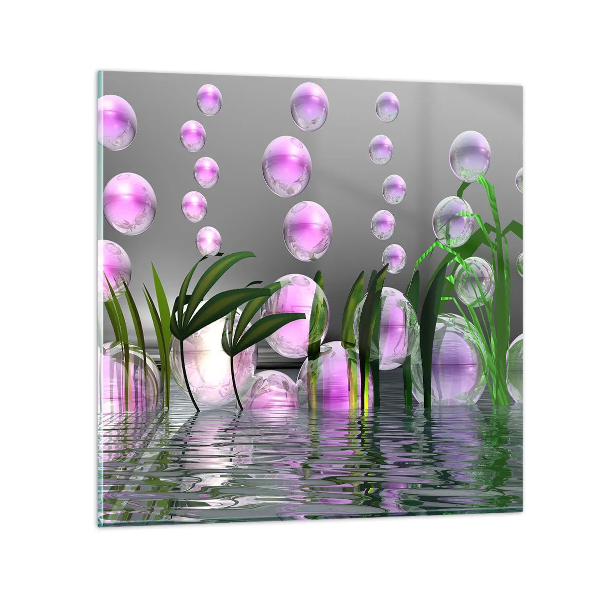 Obraz na szkle - Refleksyjna kompozycja lekkości i życia - 30x30 cm