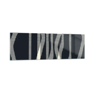 Obraz na szkle - Geometryczne linie w jasnych odcieniach na ciemnym tle - 160x50cm - Próba przełamania ciemności - Nowoczesna dekoracja ścienna do salonu i sypialni ARTTOR
