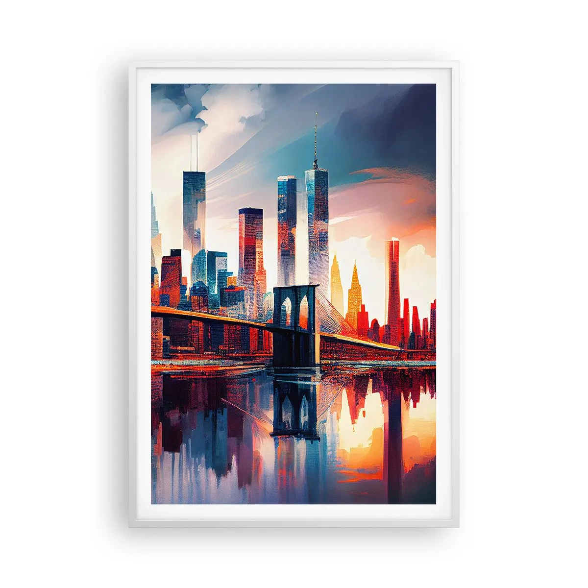 Plakat w białej ramie - Zjawiskowy Nowy Jork - 70x100 cm