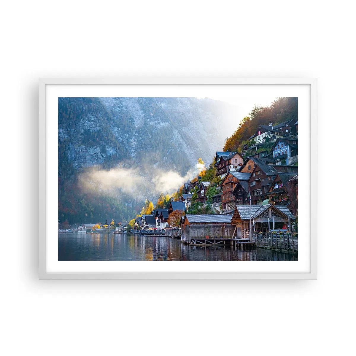 Plakat w białej ramie - Alpejskie klimaty - 70x50 cm
