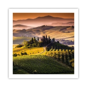 Plakat - Arkadia - pejzaż toskański - 60x60 cm