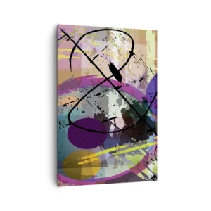 Obraz na płótnie - Kolorowy abstrakcyjny wzór z dynamicznymi liniami i kształtami - 70x100cm - Można wprost lub naokoło - Nowoczesna dekoracja ścienna do salonu i sypialni ARTTOR