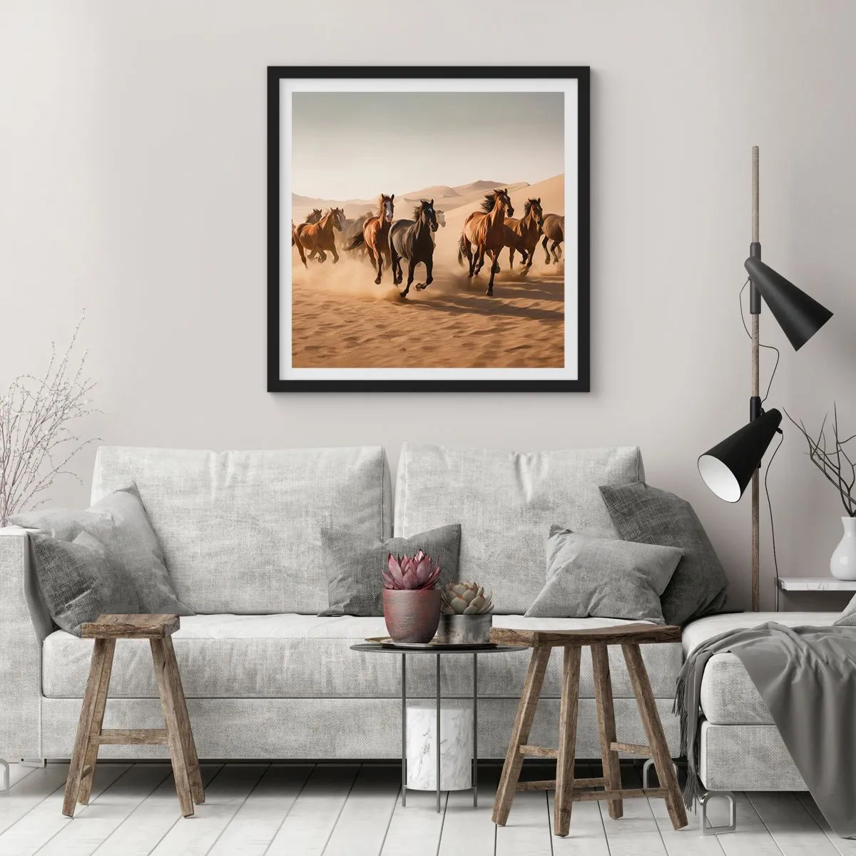 Plakat w czarnej ramie - Wolne jak wiatr - 50x50 cm