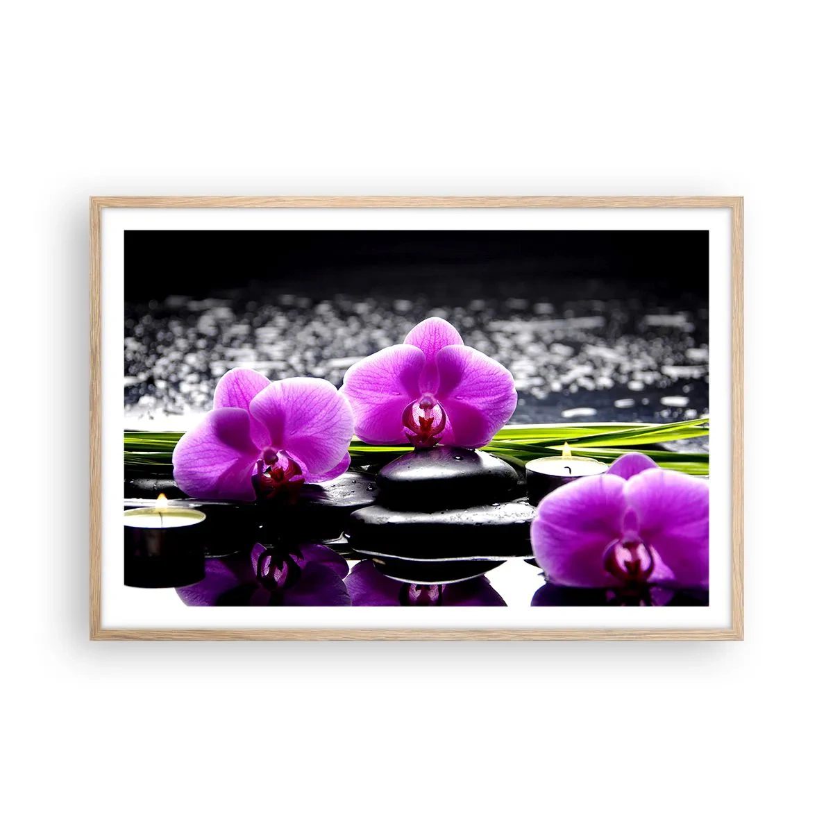 Plakat w ramie jasny dąb - Utonąć w ciszy i spokoju - 91x61 cm