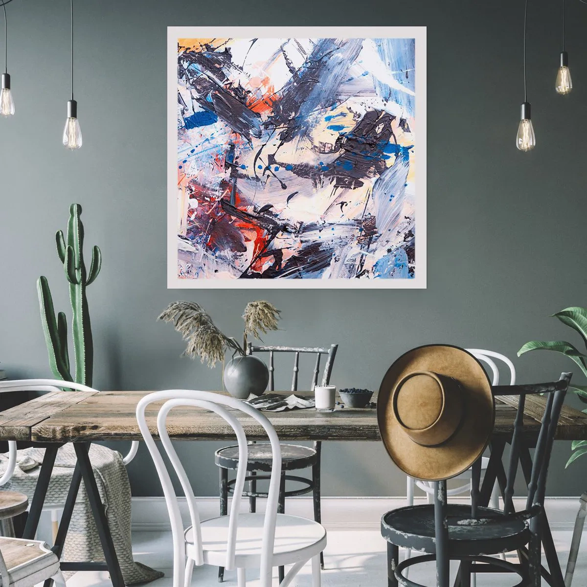 Plakat - Szalony taniec abstrakcji - 60x60 cm