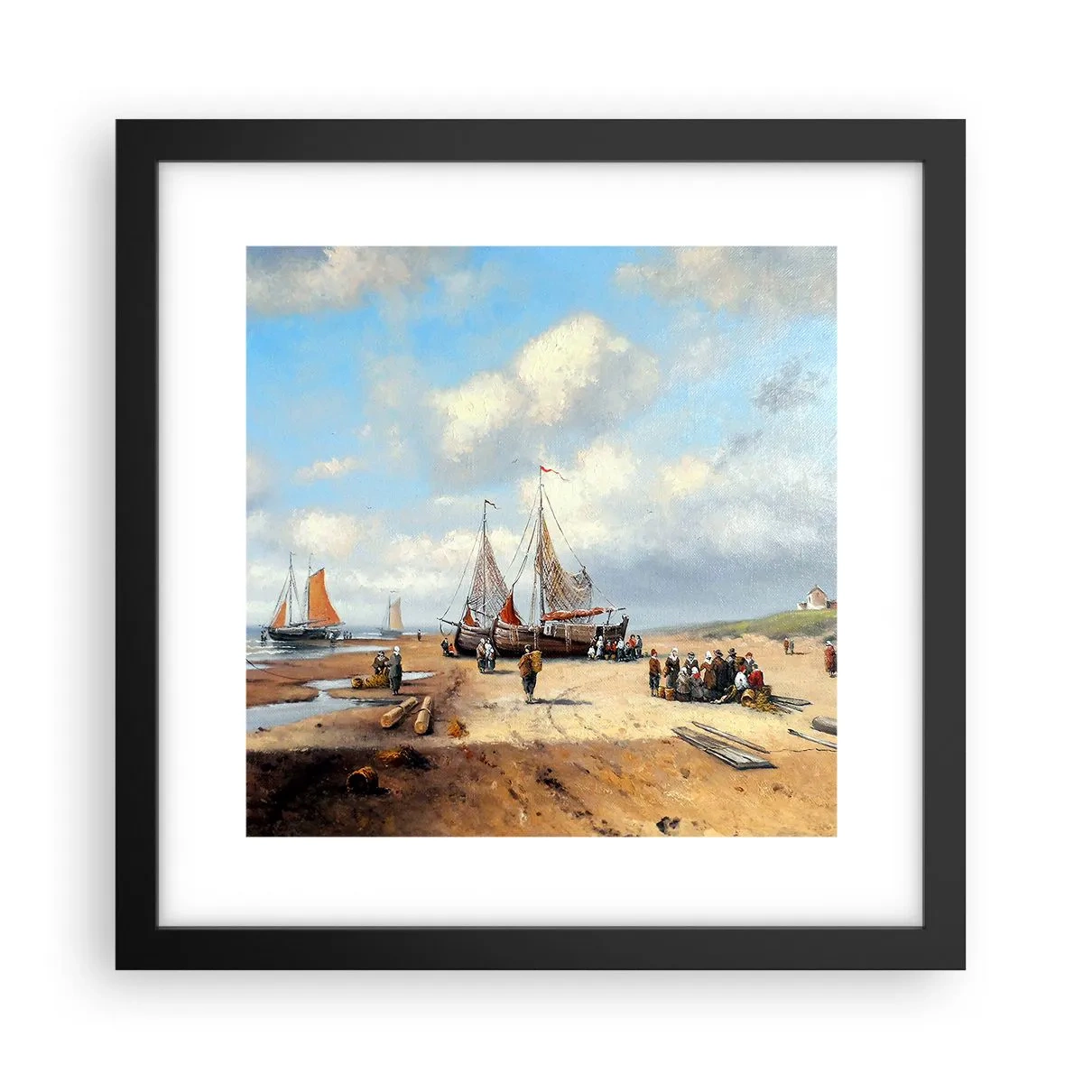 Plakat w czarnej ramie - Po udanym połowie - 30x30 cm