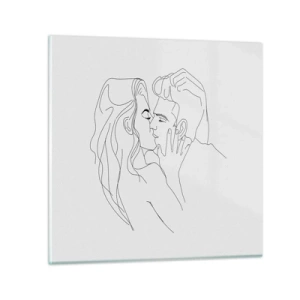 Obraz na szkle - Tą samą kreską - 30x30 cm