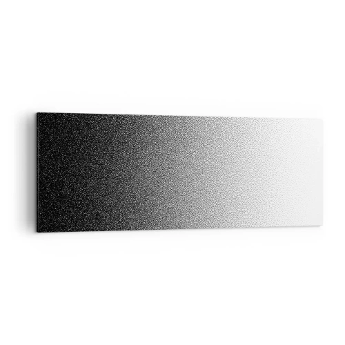 Obraz na płótnie - Minimalistyczny gradient czerni i bieli w punkcie - 140x50cm - W stronę światła - Nowoczesna dekoracja ścienna do salonu i sypialni ARTTOR