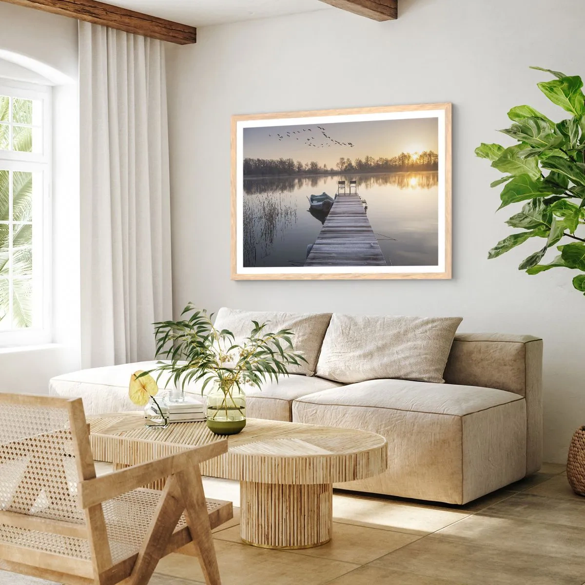 Plakat w ramie jasny dąb - Wrócę za jakiś czas - 70x50 cm