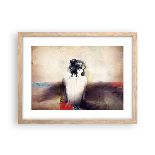 Plakat w ramie jasny dąb - Łagodne linie, owalne kształty - 40x30 cm