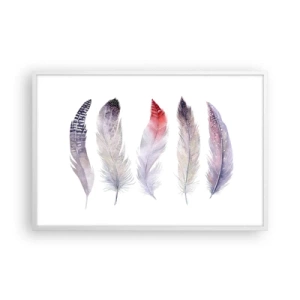 Plakat w białej ramie - Delikatne jak różnobarwna mgła - 91x61 cm