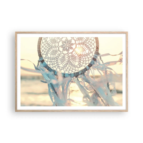Plakat w ramie jasny dąb - Koronkowy totem - 100x70 cm