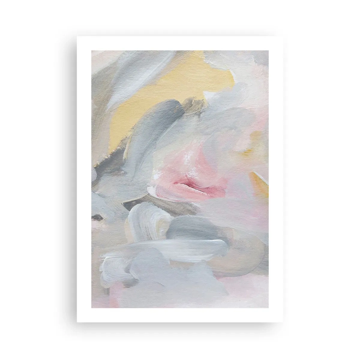 Plakat - Abstrakcyjna kompozycja w pastelowych barwach - 50x70cm - W pastelowym świecie - Nowoczesna dekoracja ścienna do salonu, kuchni i sypialni ARTTOR