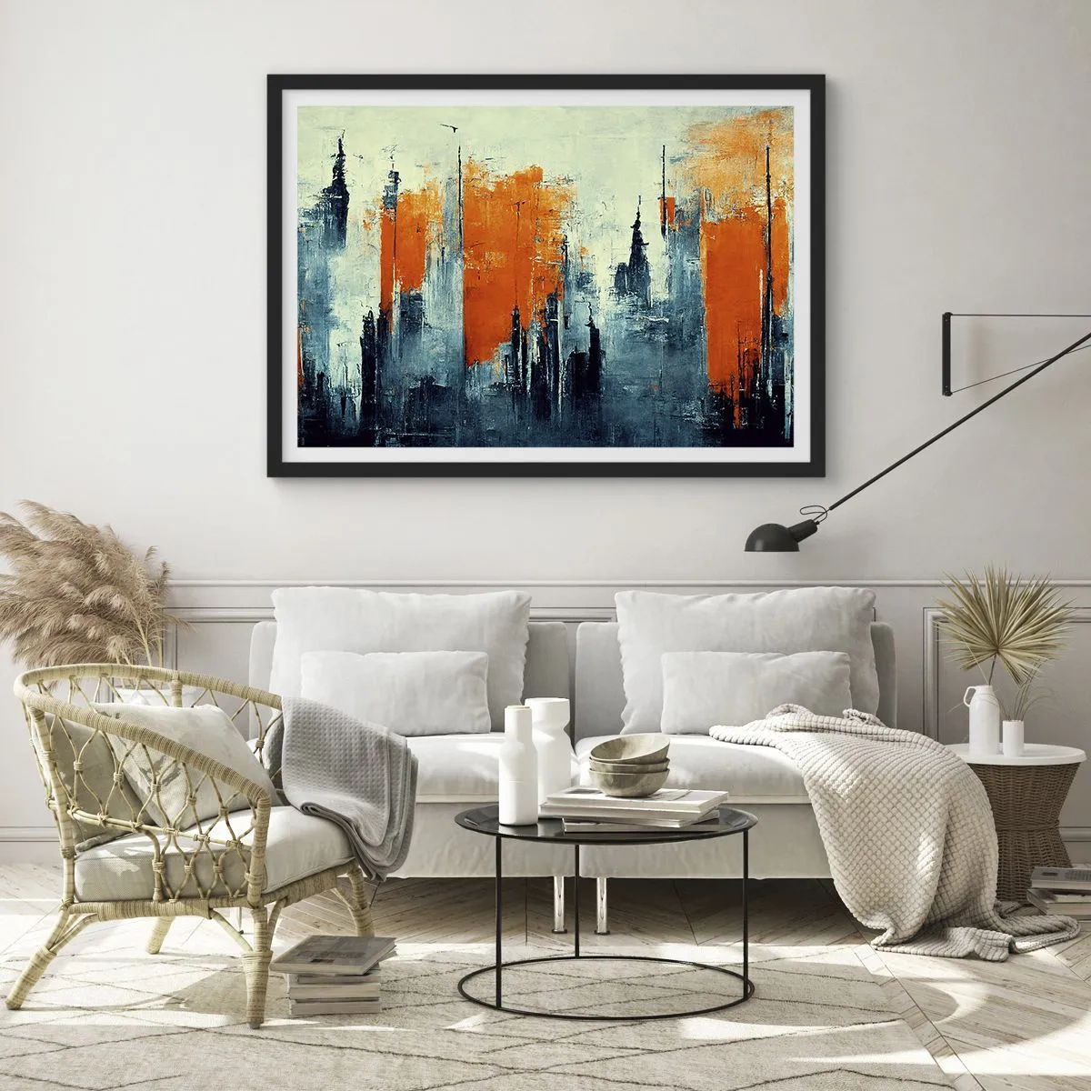 Plakat w czarnej ramie - Pejzaż nowoczesny - 40x30 cm