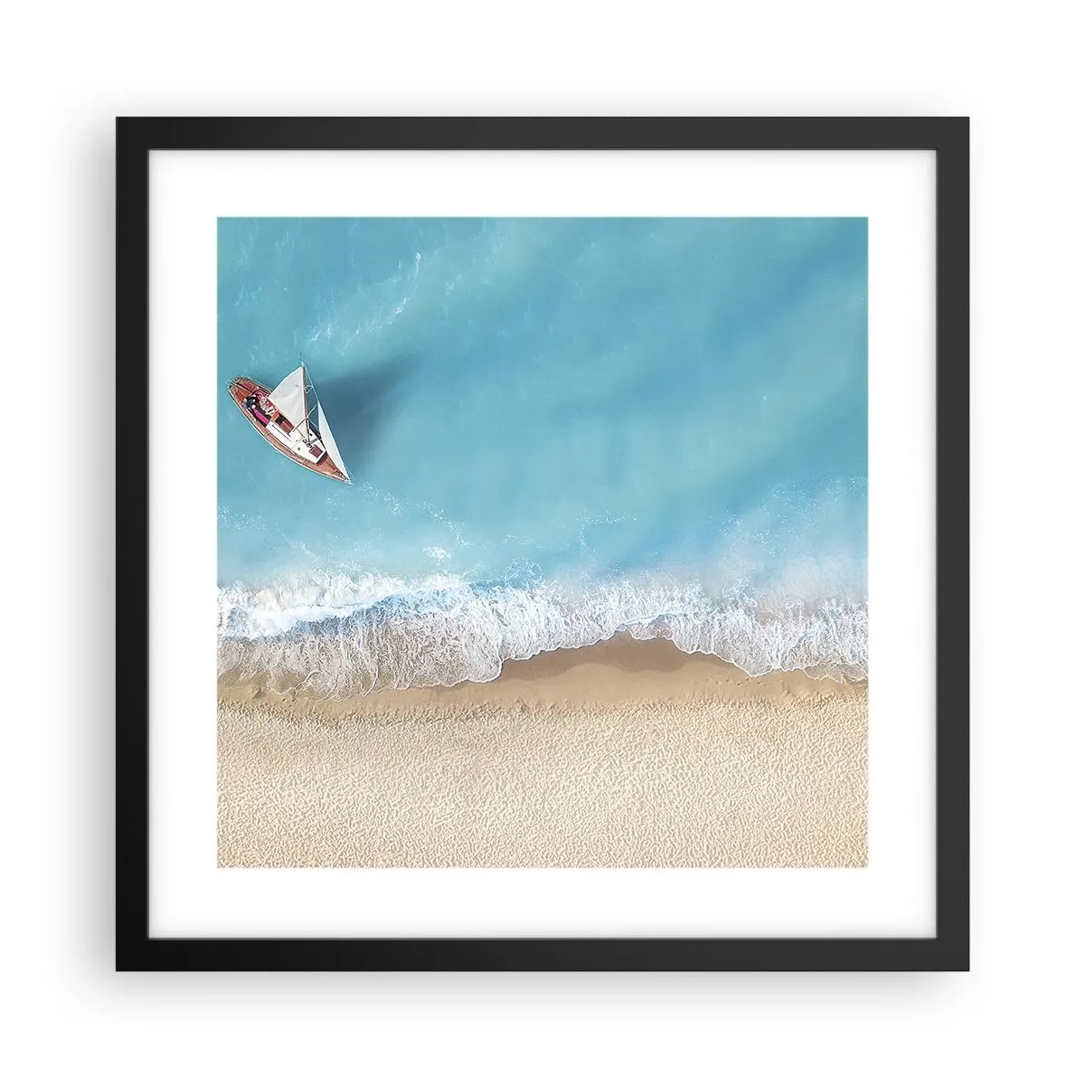 Plakat w czarnej ramie - Na granicy błękitu i złota - 40x40 cm