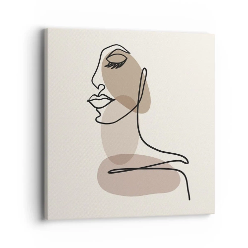 Obraz na płótnie - Zasłuchana w siebie - 40x40 cm