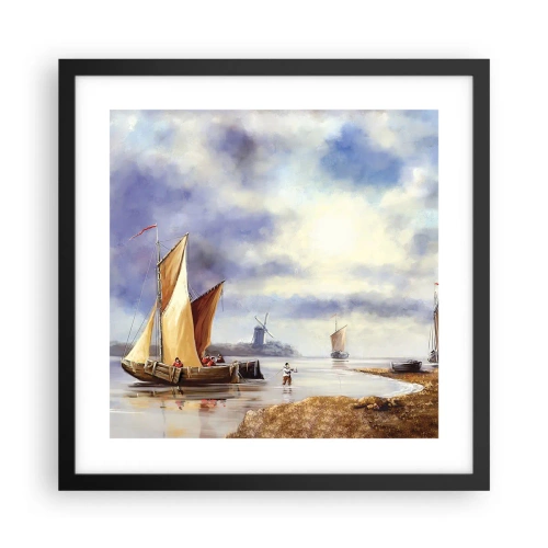 Plakat w czarnej ramie - Powrót żeglarzy - 40x40 cm