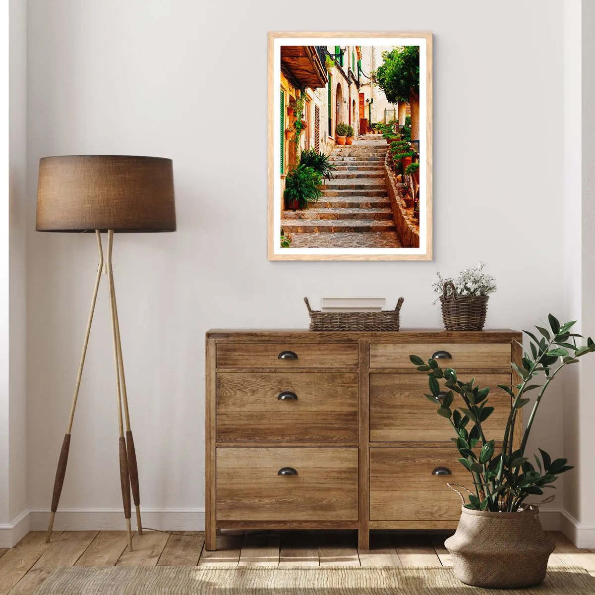 Plakat w ramie jasny dąb - Czar hiszpańskich wakacji - 50x70 cm