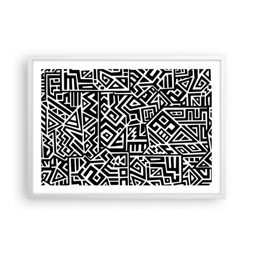 Plakat w białej ramie - Kompozycja prekolumbijska - 70x50 cm