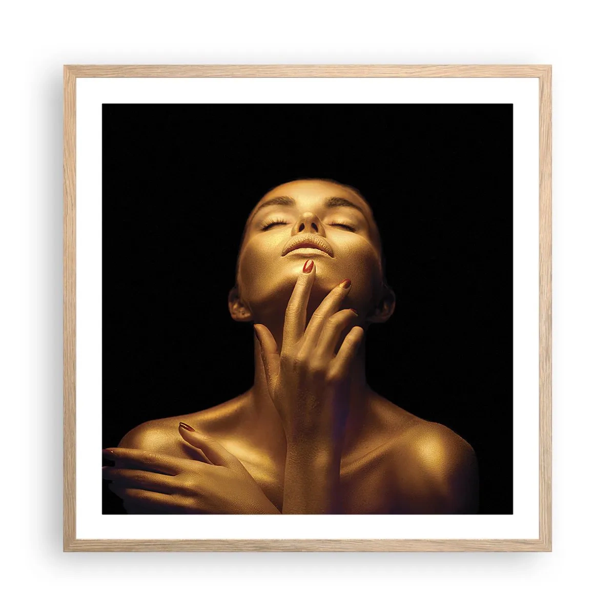 Plakat w ramie jasny dąb - Jak złoty jedwab - 60x60 cm