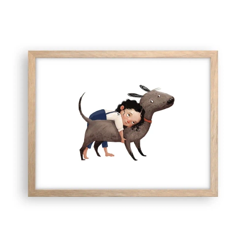 Plakat w ramie jasny dąb - Najlepsi przyjaciele - 40x30 cm