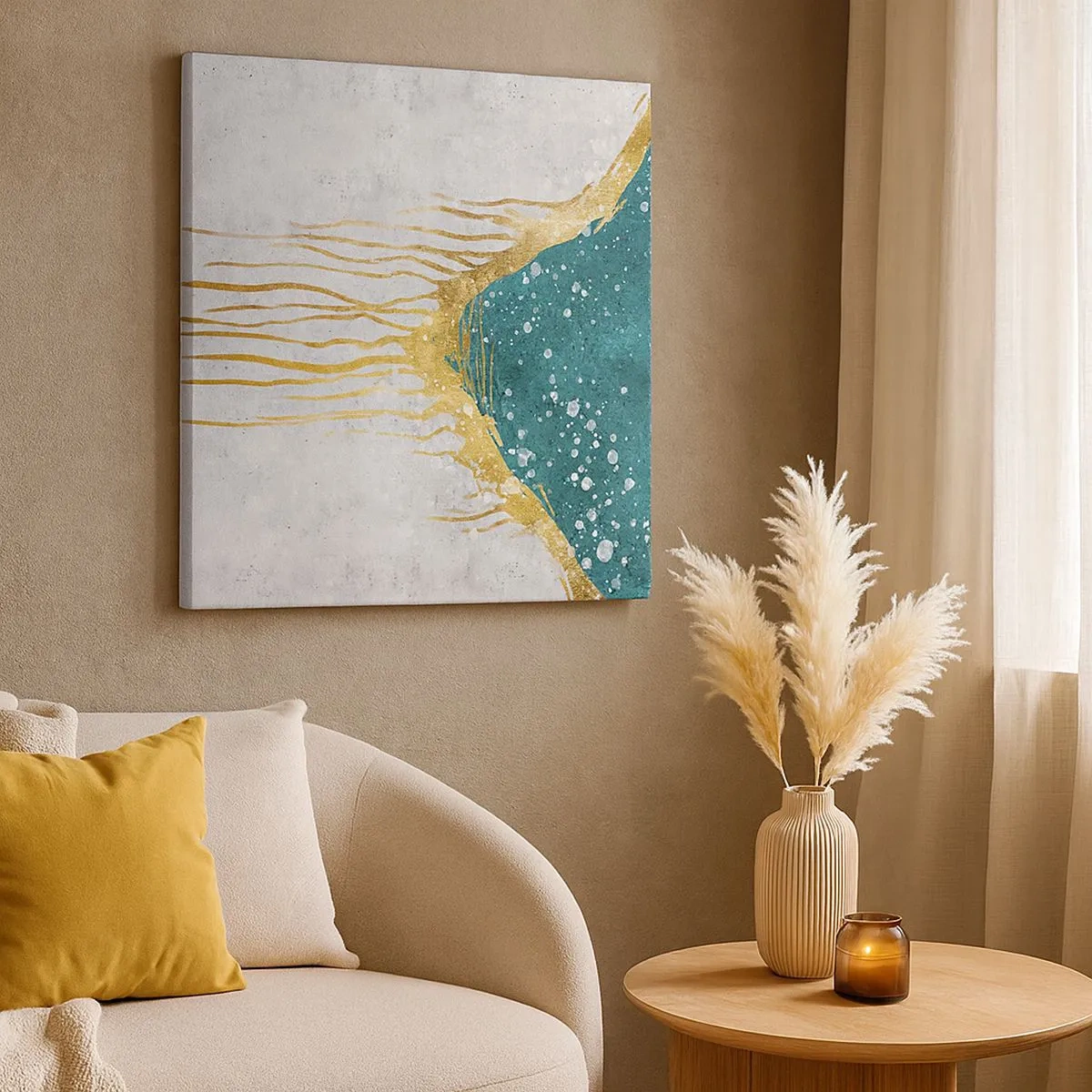 Obraz na płótnie - Złoty przypływ - 30x30 cm