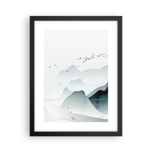 Plakat w czarnej ramie - Ponad szczytami - 30x40 cm