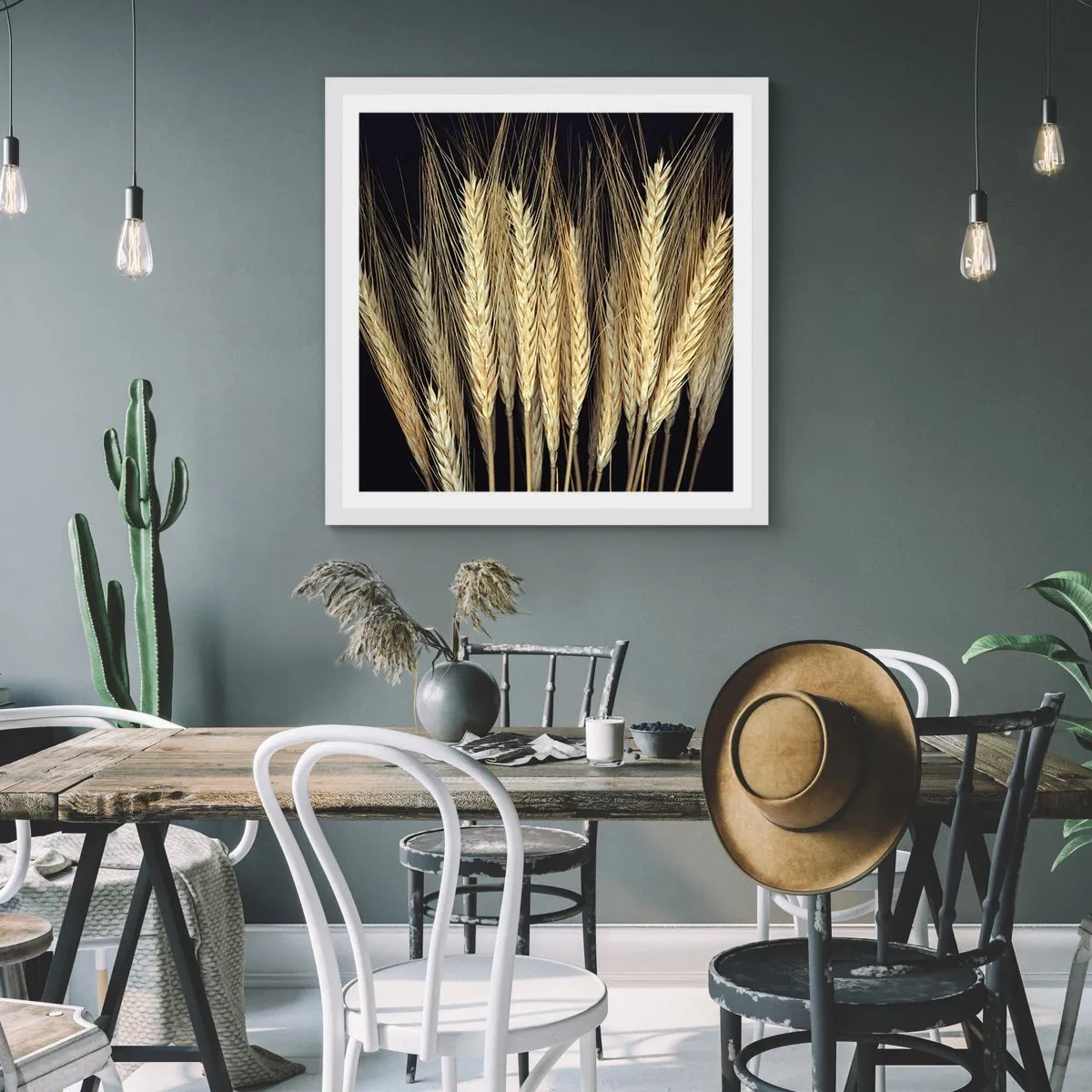 Plakat w białej ramie - Rustykalna magia - 50x50 cm