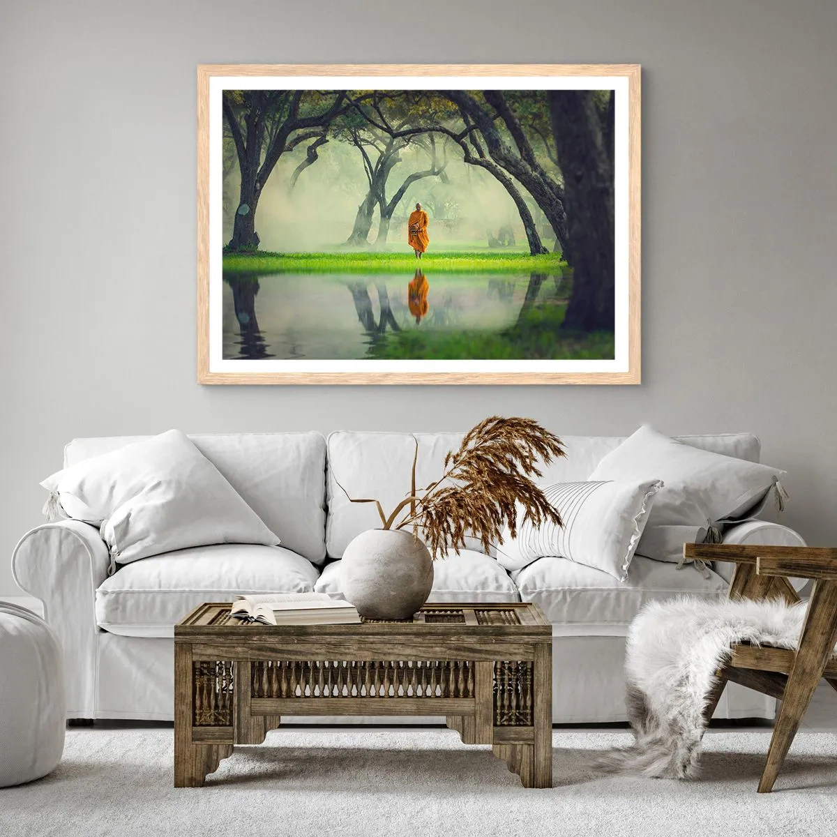 Plakat w ramie jasny dąb - W drodze do oświecenia - 100x70 cm