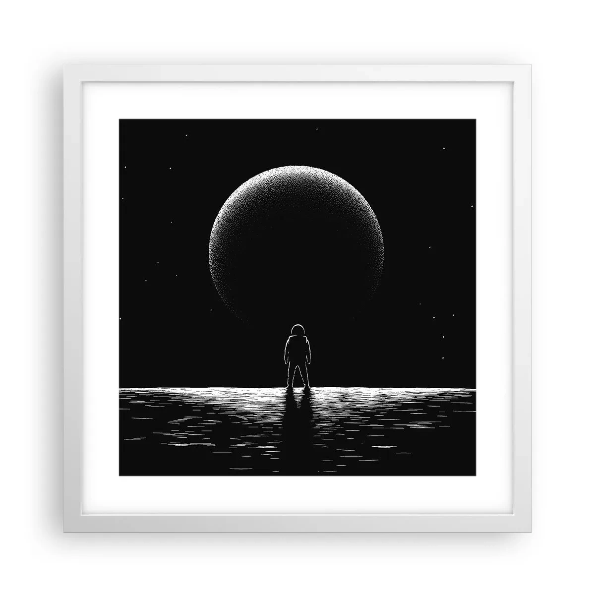 Plakat w białej ramie - Twarzą w twarz - 40x40 cm