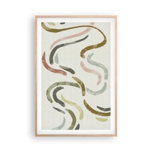 Plakat w ramie jasny dąb - Radosny taniec abstrakcji - 61x91 cm