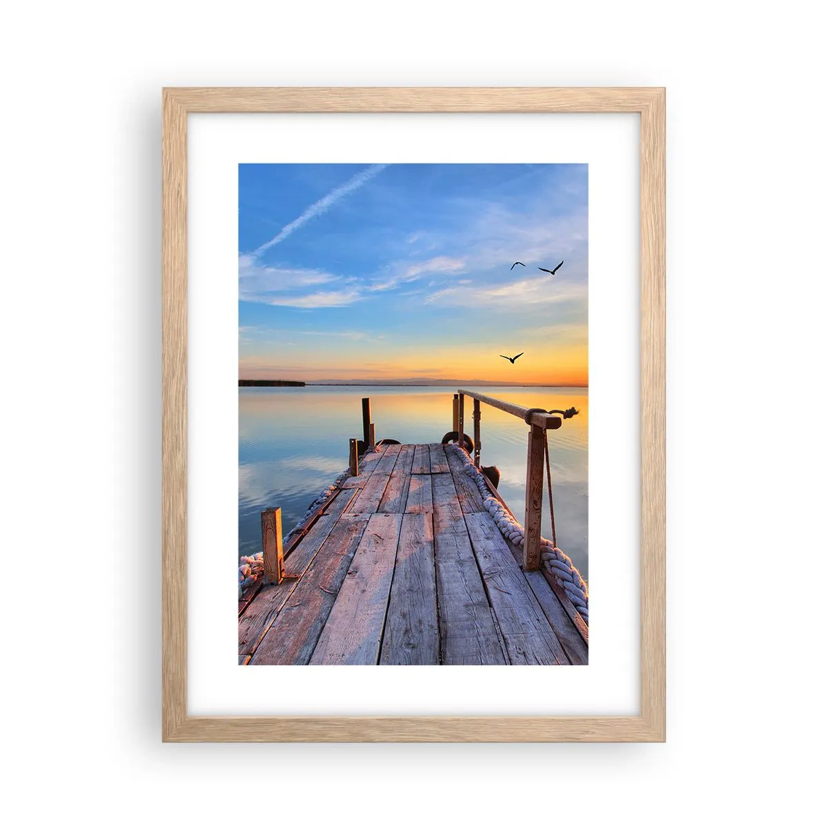 Plakat w ramie jasny dąb - Iść przed siebie ku słońcu - 30x40 cm