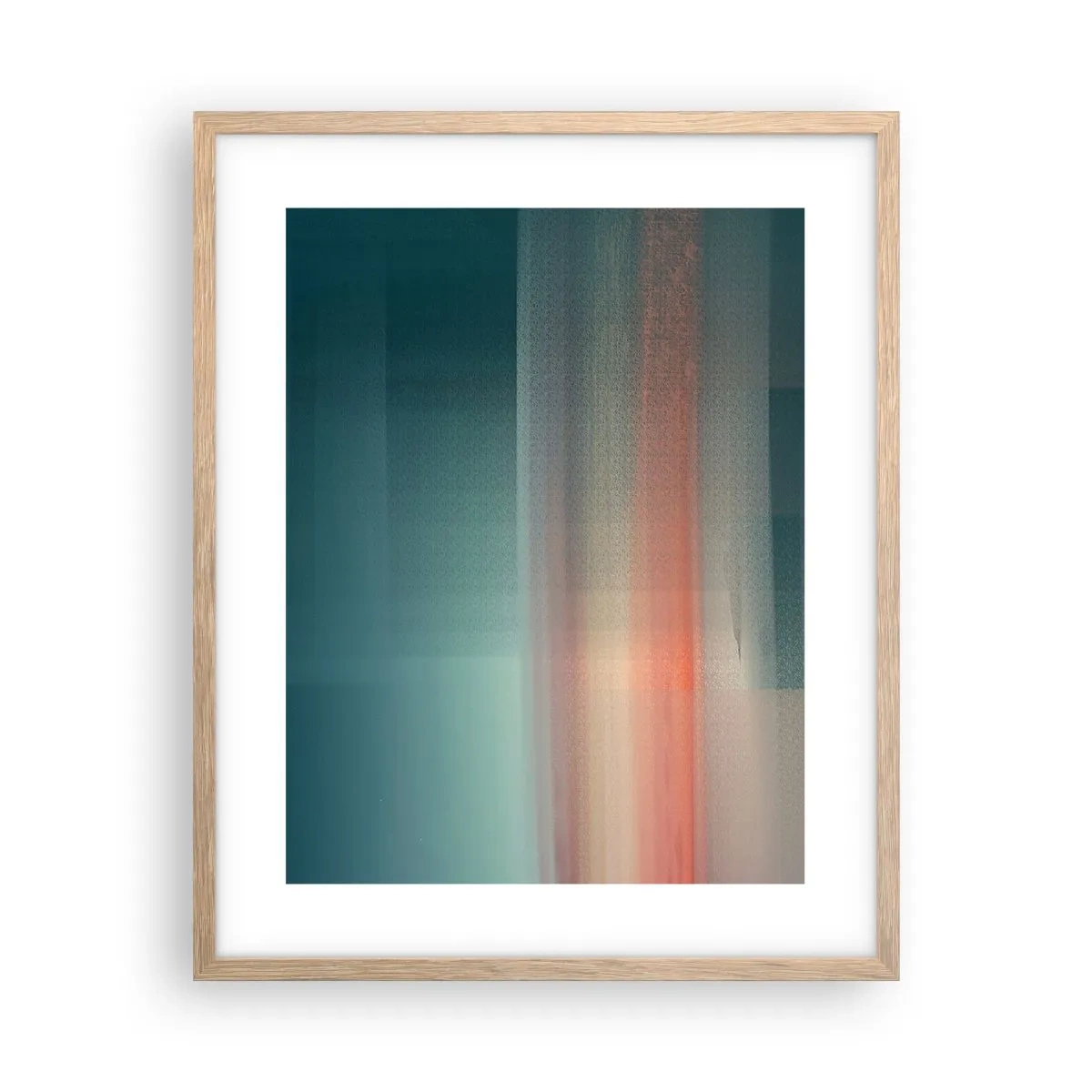 Plakat w ramie jasny dąb - Abstrakcja: fale światła - 40x50 cm