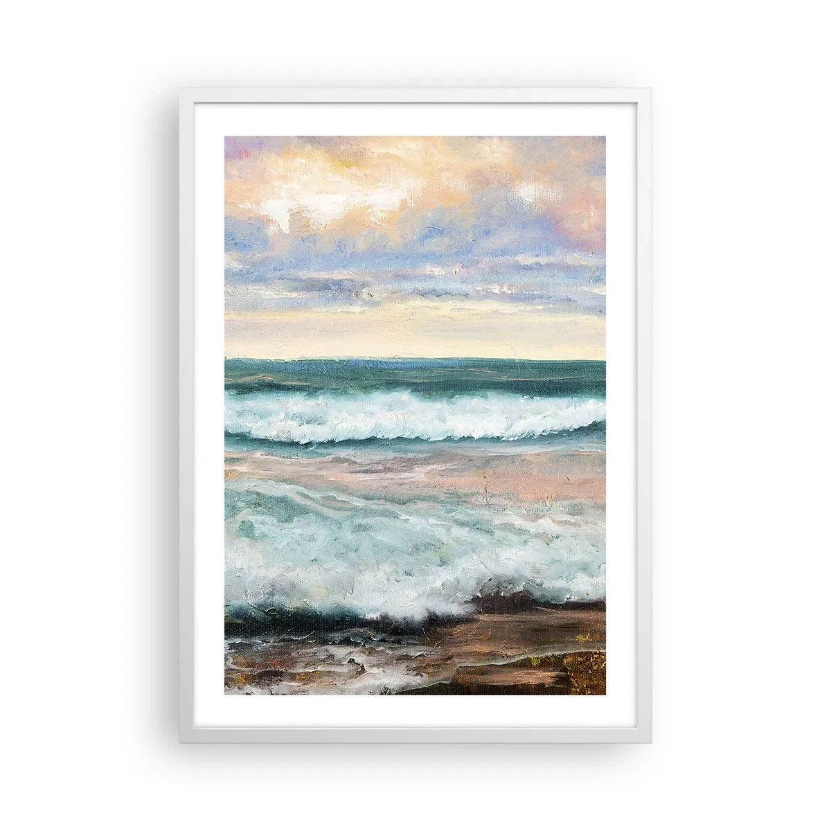 Plakat w białej ramie - Tutaj wygładzisz duszę - 50x70 cm