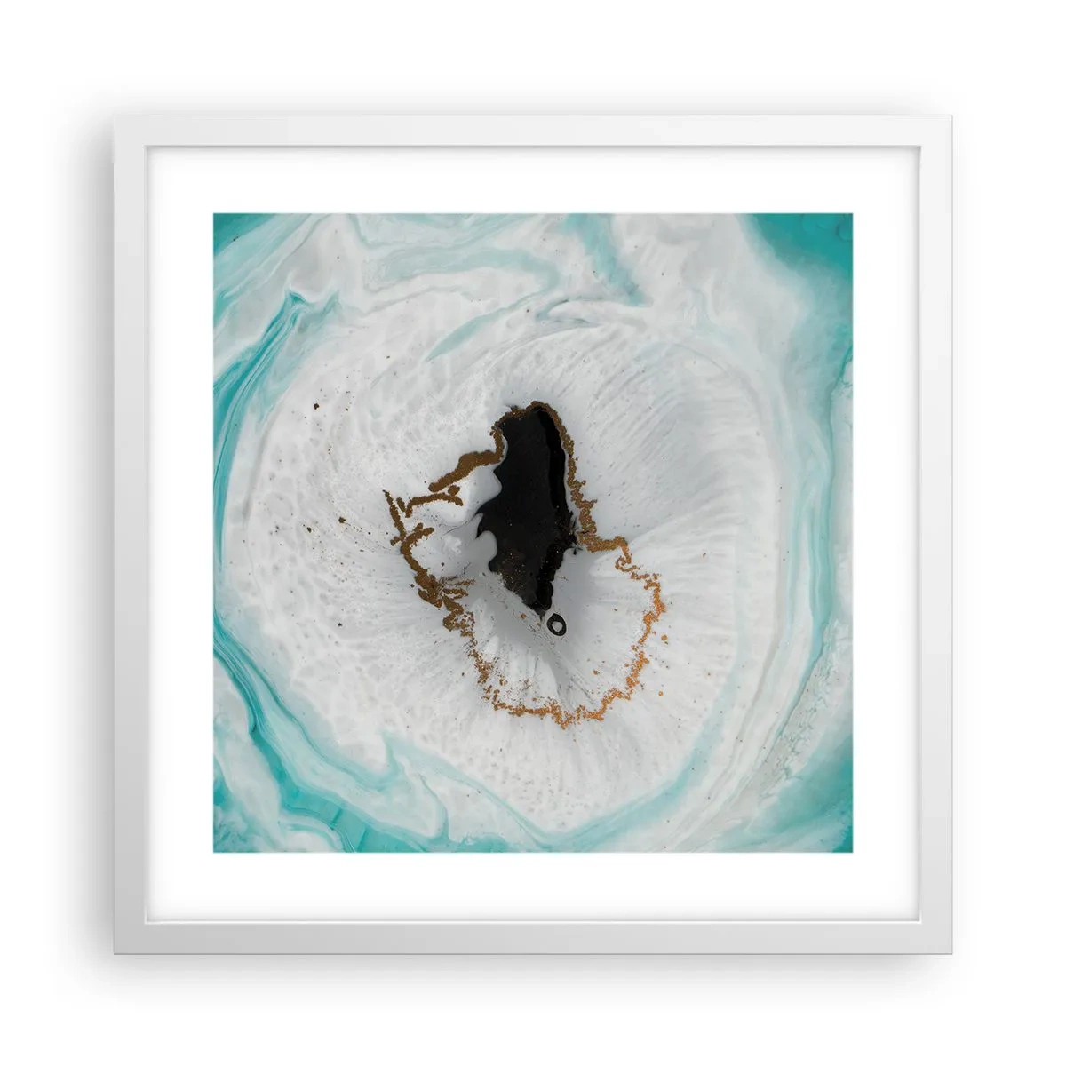 Plakat w białej ramie - Wniknąć do wnętrza - 40x40 cm
